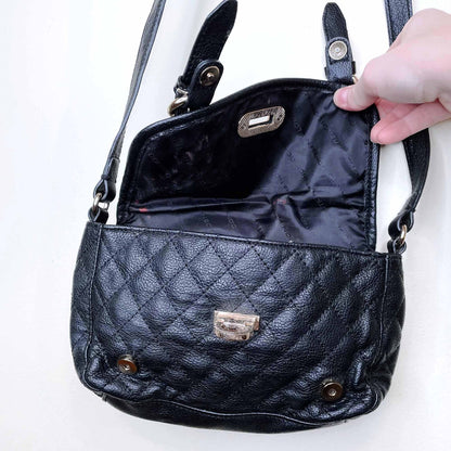 french connection faux leather quilted belt strap crossbody