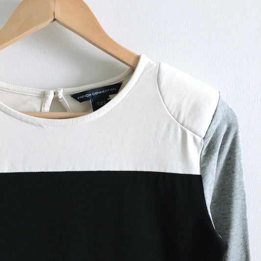 french connection colour block jersey dress - size 8