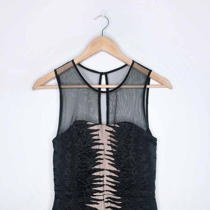 french connection sheer beaded cocktail dress - size 2