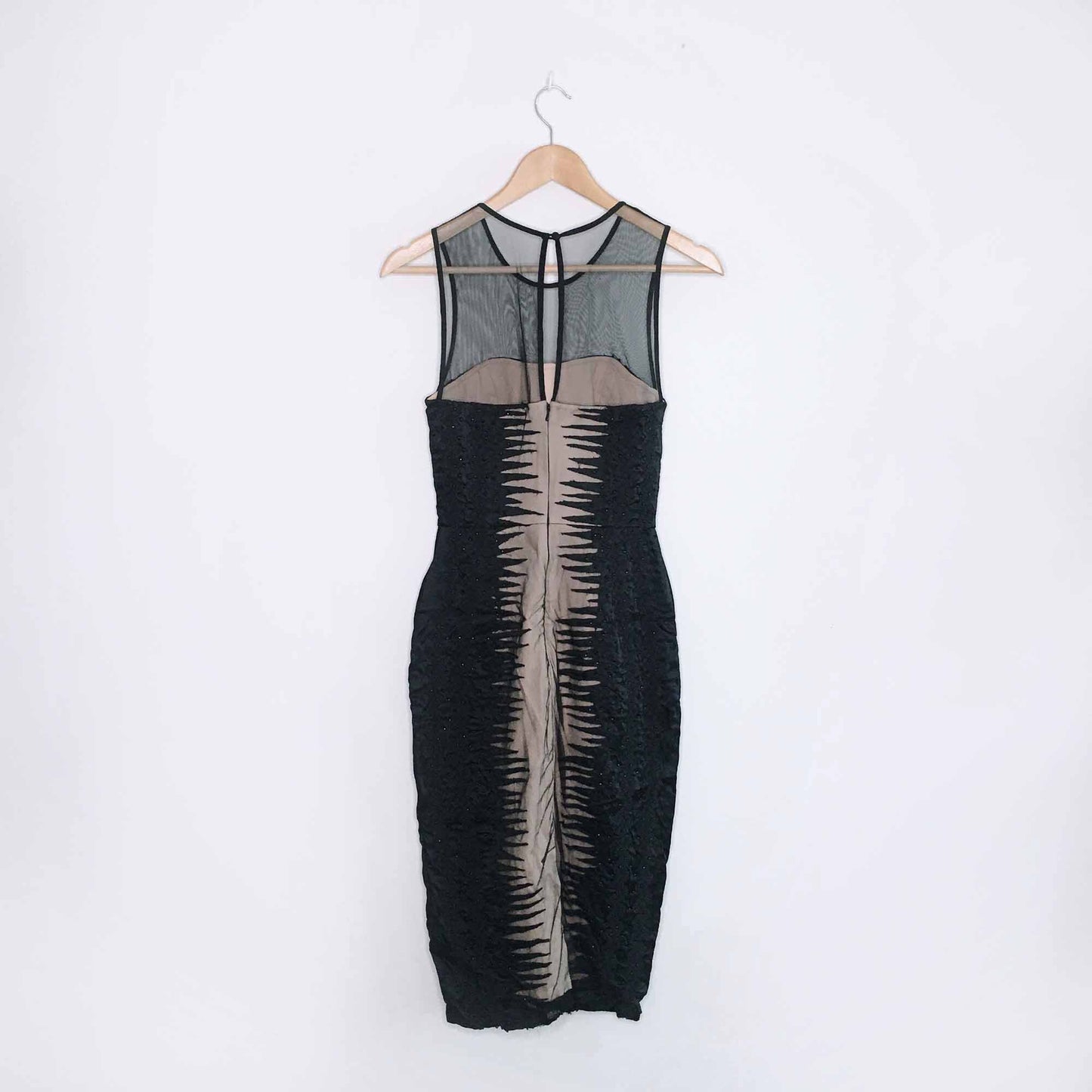 french connection sheer beaded cocktail dress - size 2