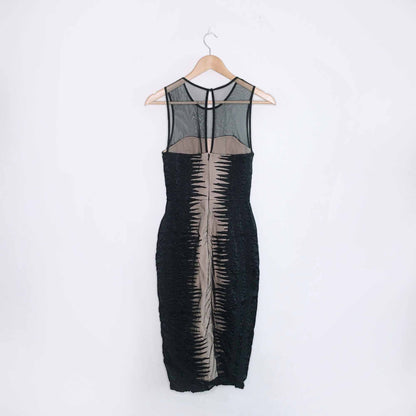 french connection sheer beaded cocktail dress - size 2