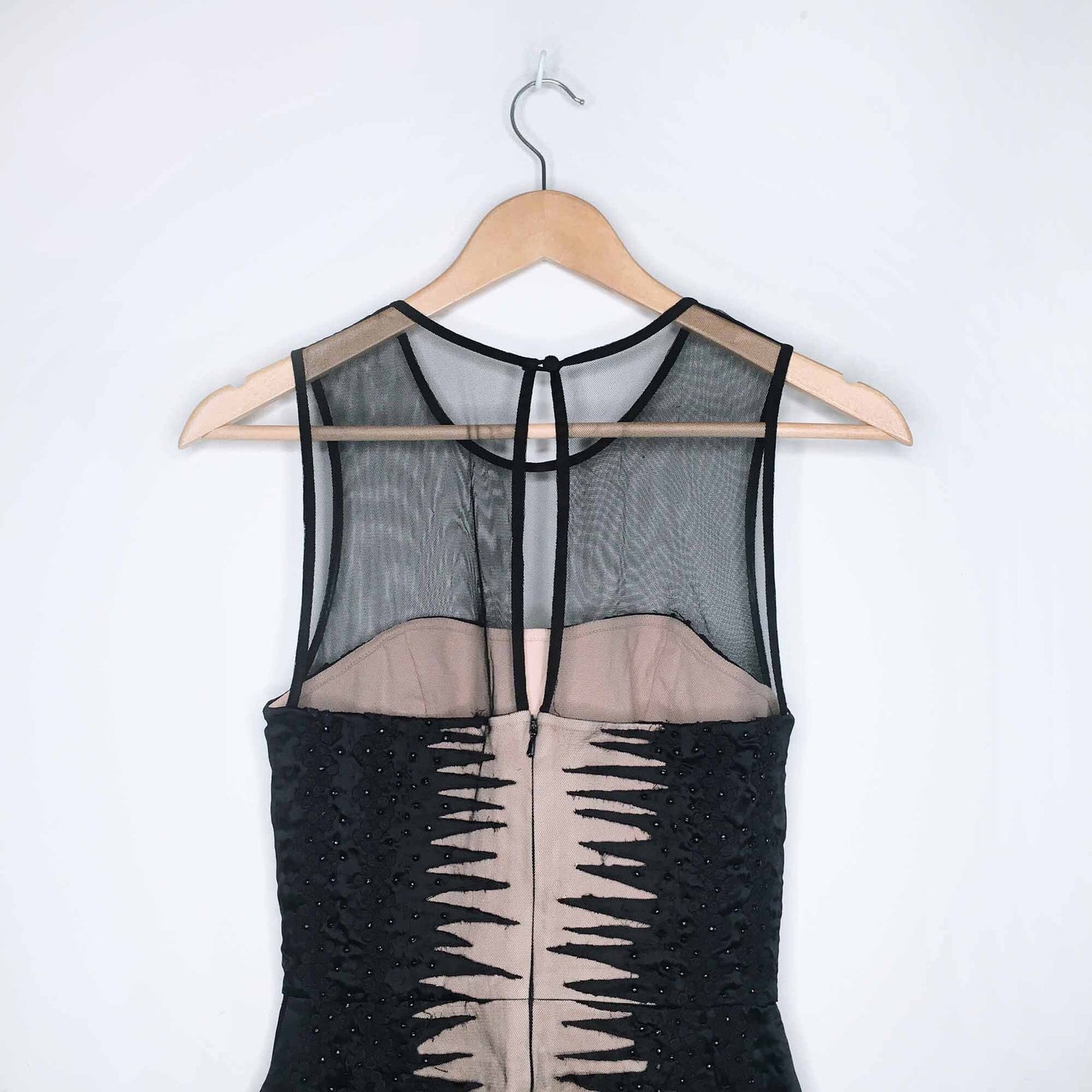 french connection sheer beaded cocktail dress - size 2