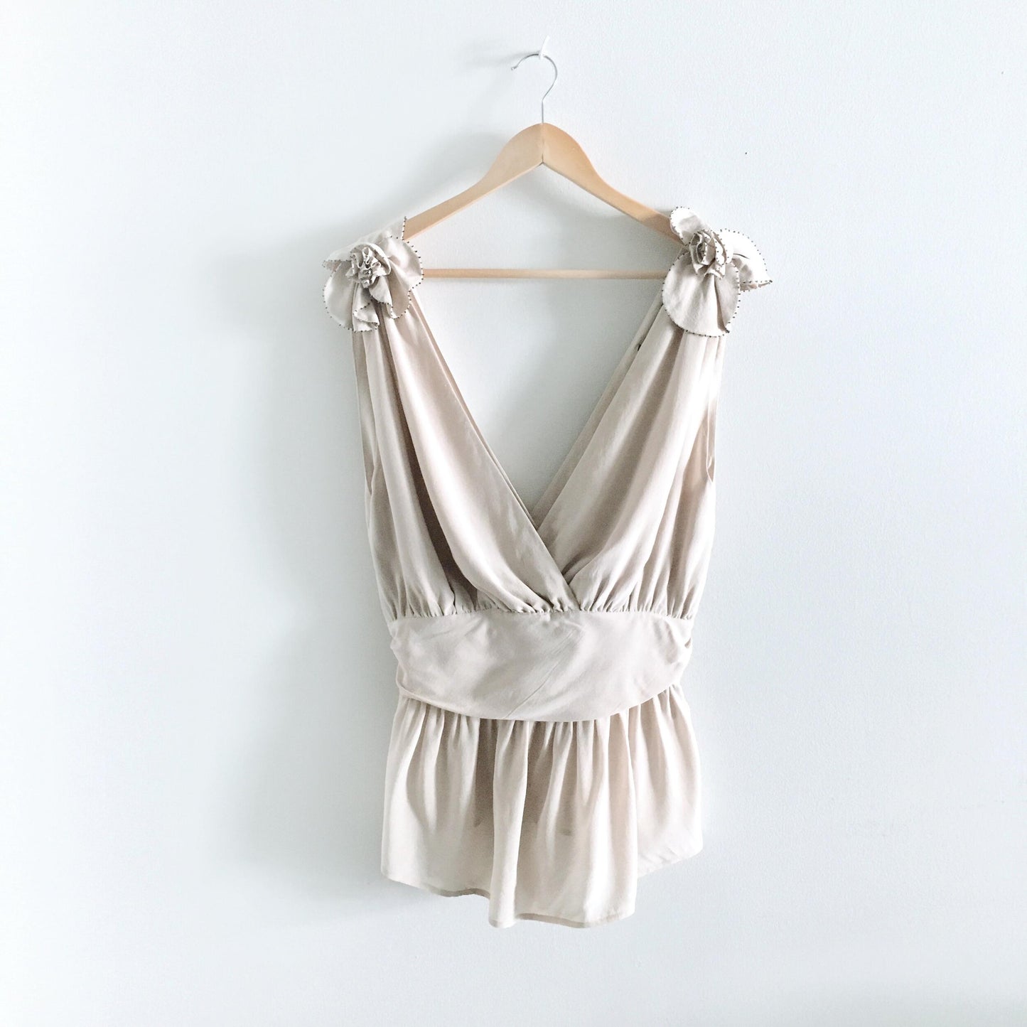 French Connection rose shoulder silk top - size 10