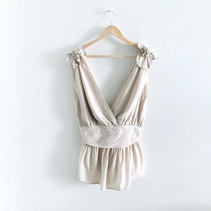 French Connection rose shoulder silk top - size 10