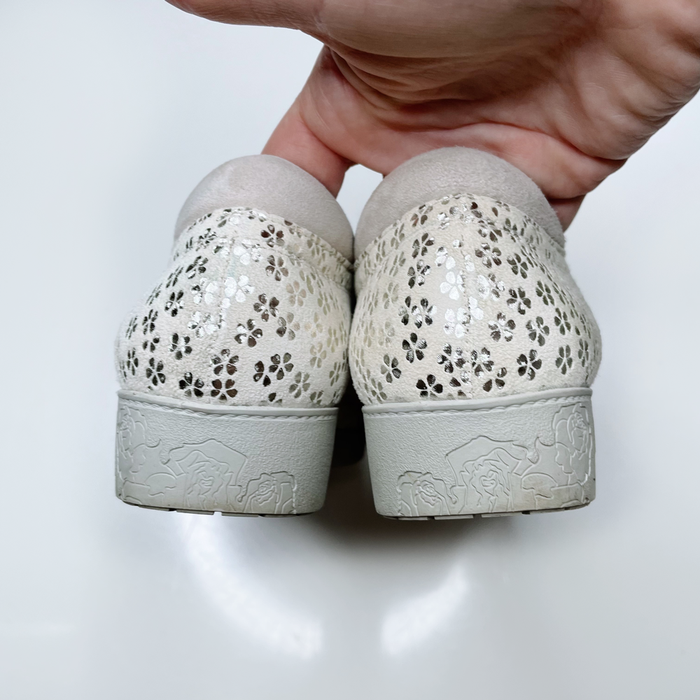 beautifeel leather sneakers with metallic flowers - size 36