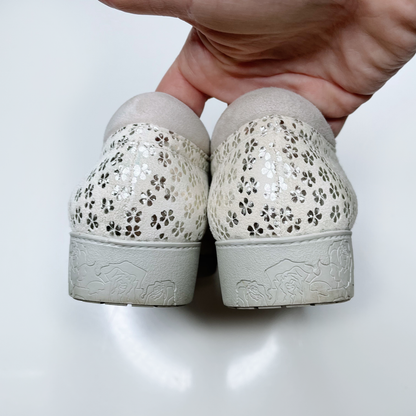 beautifeel leather sneakers with metallic flowers - size 36