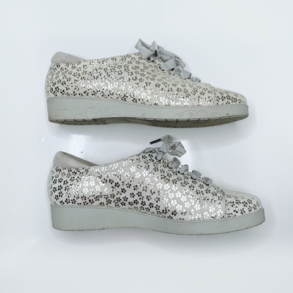 beautifeel leather sneakers with metallic flowers - size 36