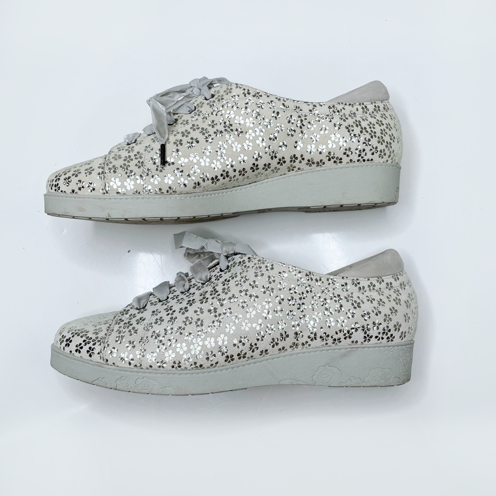 beautifeel leather sneakers with metallic flowers - size 36