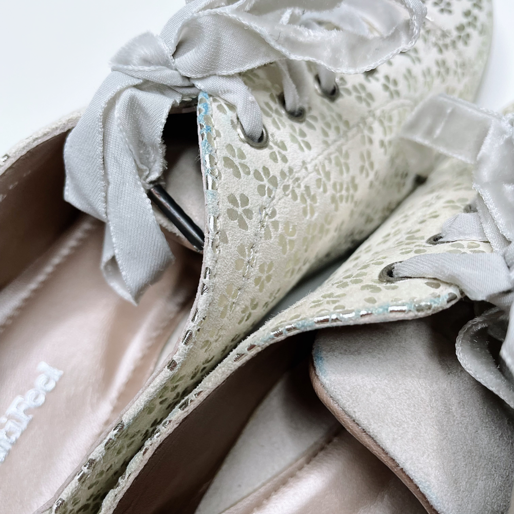beautifeel leather sneakers with metallic flowers - size 36