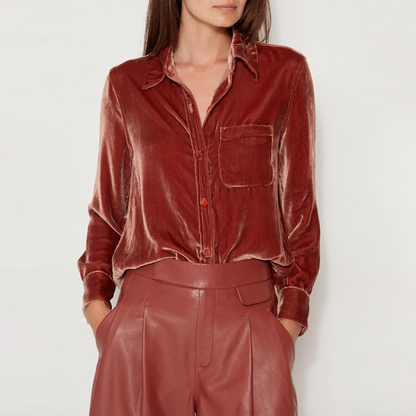 equipment femme bradner velvet shirt - size medium