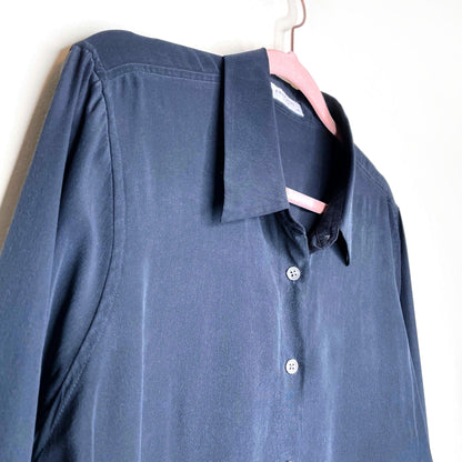 equipment femme silk button down shirt with ruffle cuff - size large