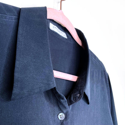 equipment femme silk button down shirt with ruffle cuff - size large