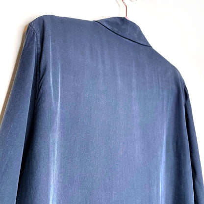 equipment femme silk button down shirt with ruffle cuff - size large