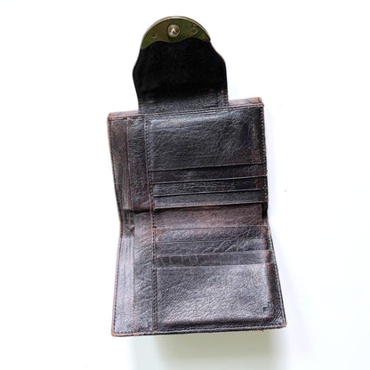 fendi zucca bi-fold snap button wallet with coin pocket