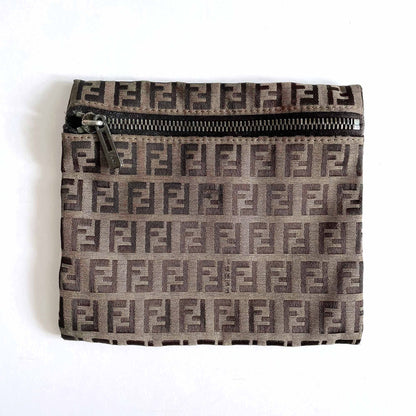vintage fendi zucca print zip pouch