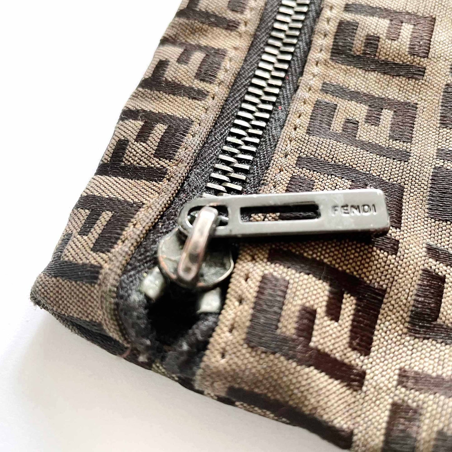vintage fendi zucca print zip pouch