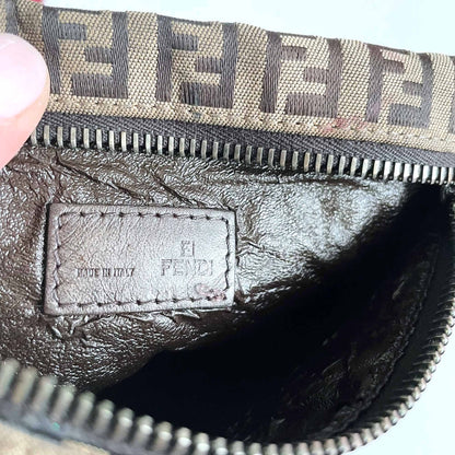 vintage fendi zucca print zip pouch