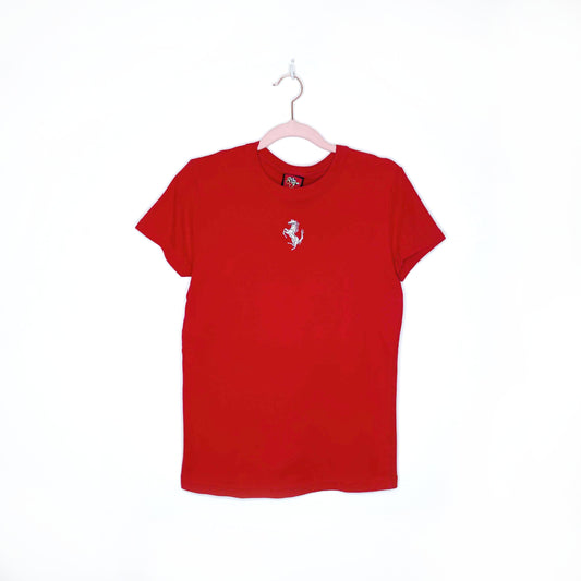 vintage red ferrari logo tee - size large