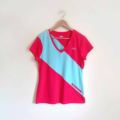 fila sport v-neck performance training tee - size large