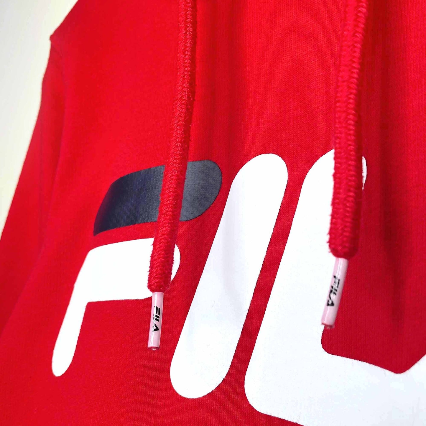 FILA unisex red hooded logo sweatshirt - size small