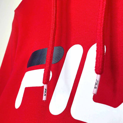 FILA unisex red hooded logo sweatshirt - size small