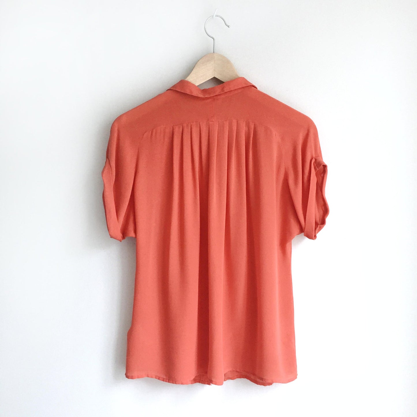 Filippa K silk coral button down top - size xs