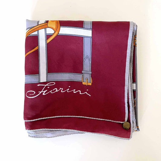 vintage fiorini norma dori equestrian scarf - 30x30"