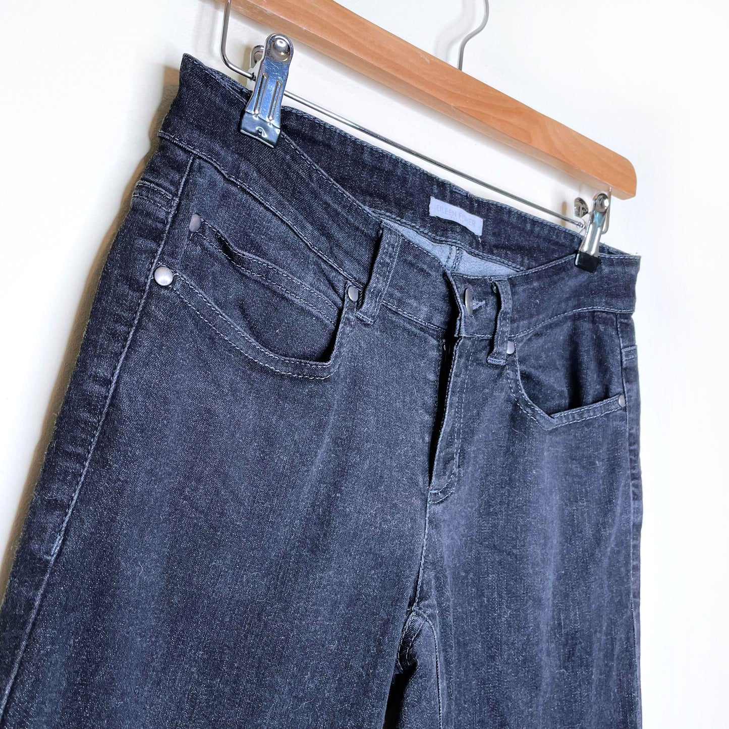 eileen fisher organic cotton straight leg jeans - size 2P