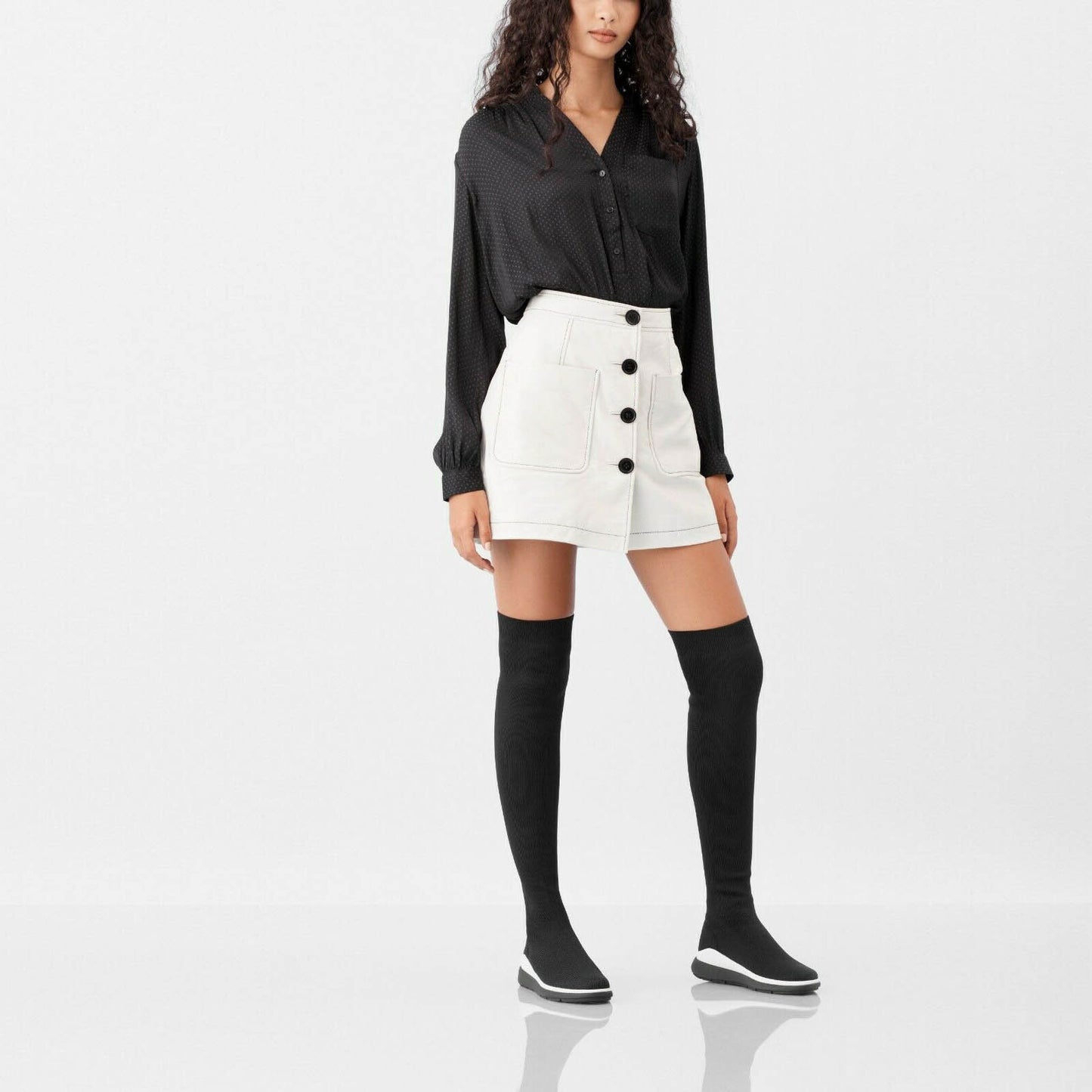 FitFlop Limited Edition Runway Over The Knee Sock Boots - size 7