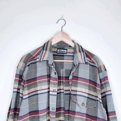 vintage pier connection flannel button down shirt - size large