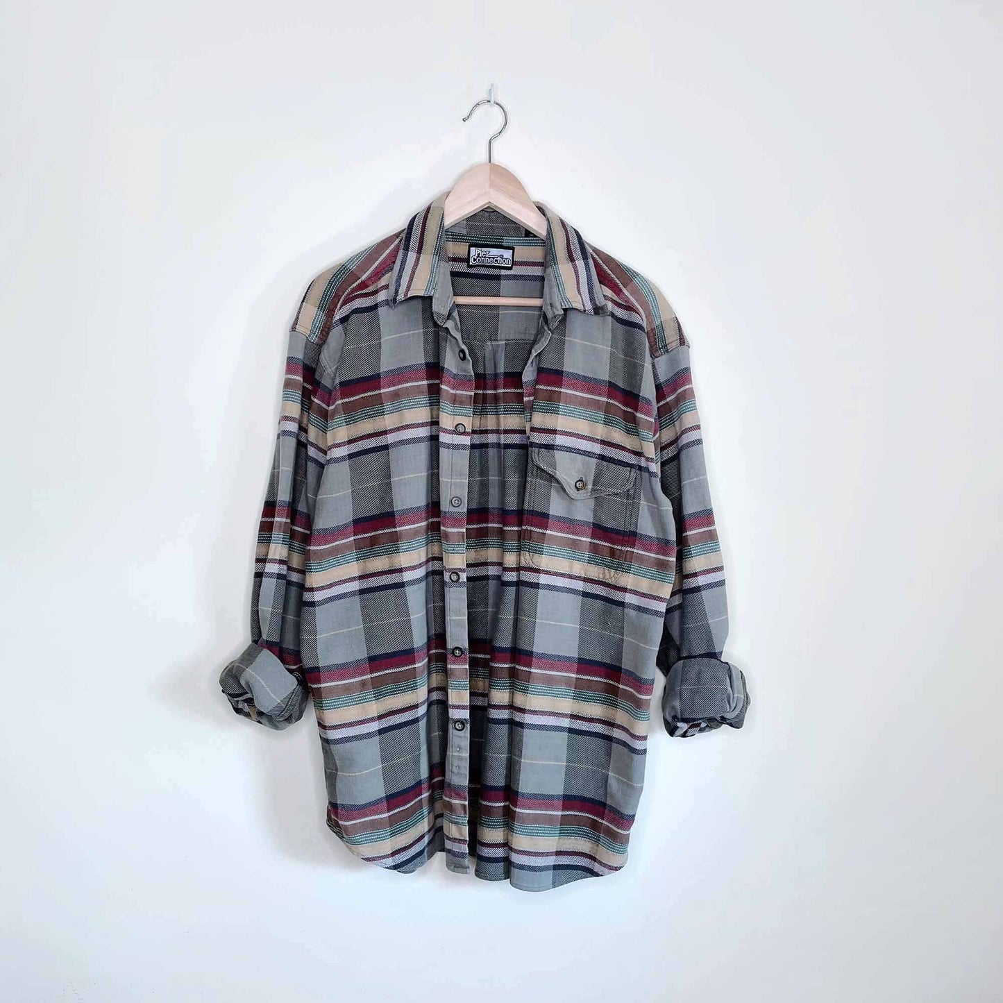 vintage pier connection flannel button down shirt - size large