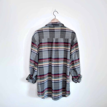 vintage pier connection flannel button down shirt - size large