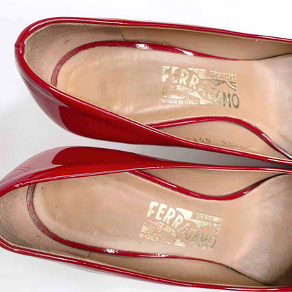 salvatore ferragamo red valina ballet flat - size 5.5