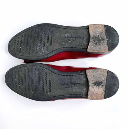 salvatore ferragamo red valina ballet flat - size 5.5