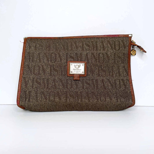 vintage 90s flavi vismano italy monogram clutch