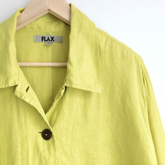 FLAX linen jacket in yellow - size Large