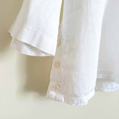 Flax crop linen pullover with side buttons - size Medium