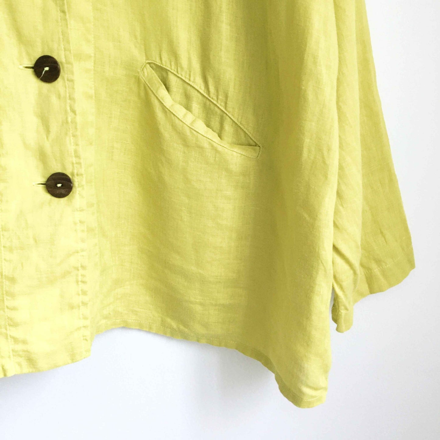 FLAX linen jacket in yellow - size Large