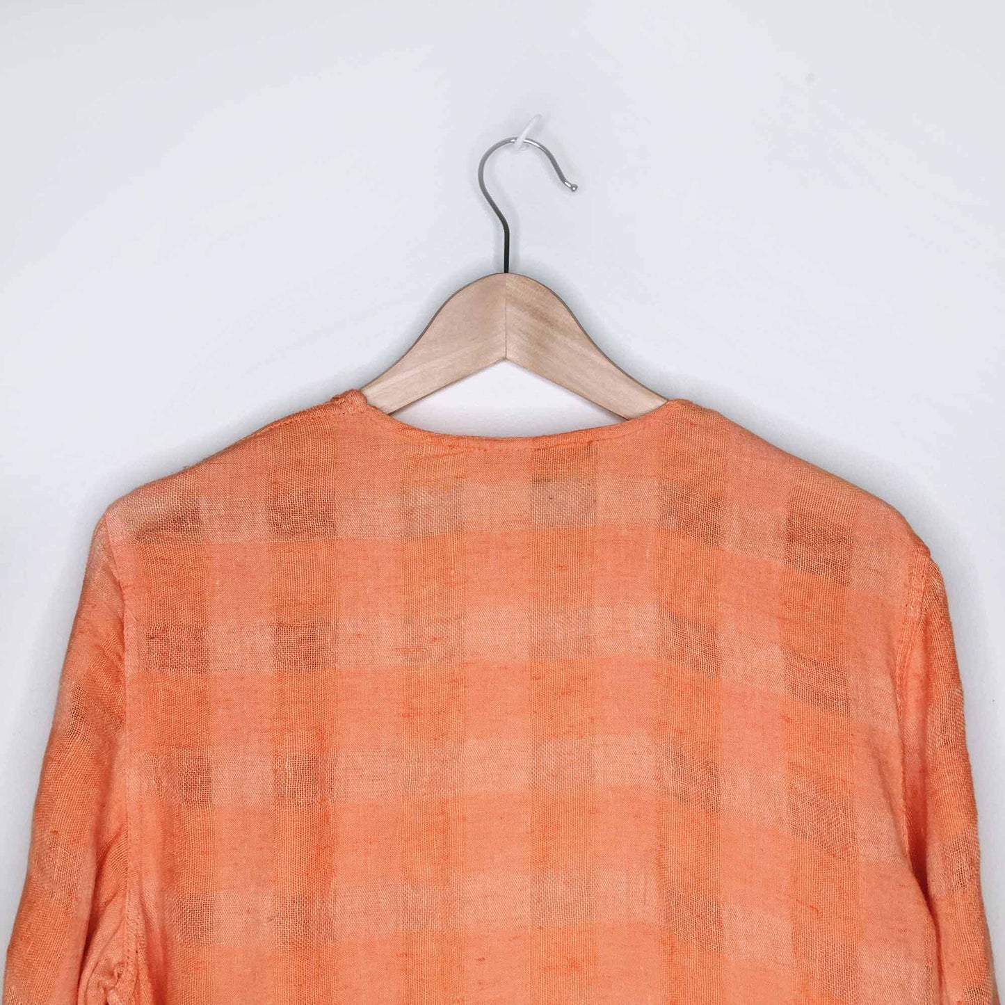 FLAX linen open check duster jacket - size Small