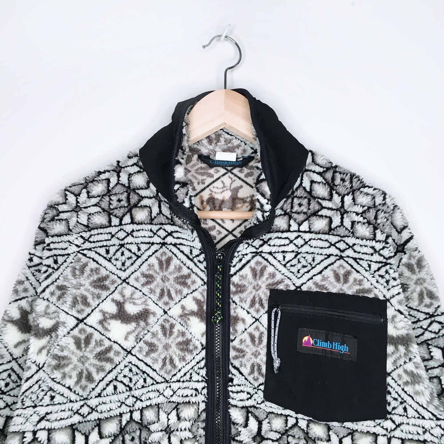 Vintage Climb High sherpa fleece sweater jacket - size 8