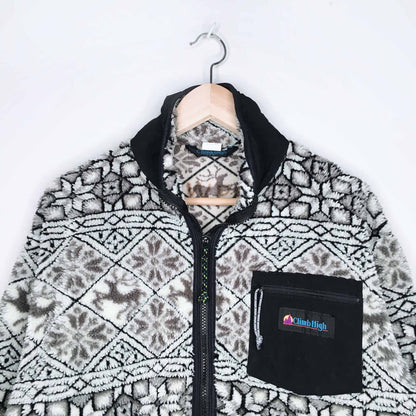 Vintage Climb High sherpa fleece sweater jacket - size 8