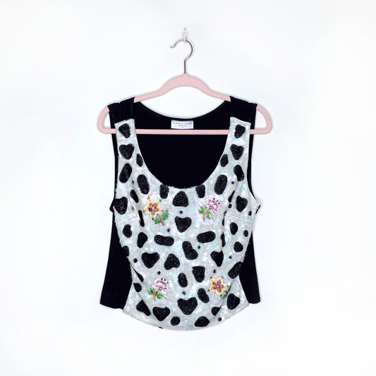 vintage flora nikrooz sequin tank - size xl