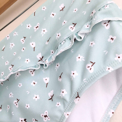 NWOT Nancy Lay 2-piece ruffled high rise swim suit - size Small