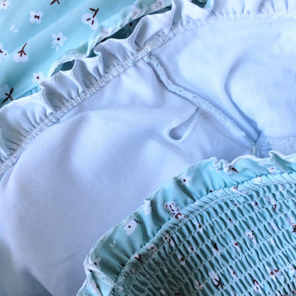 NWOT Nancy Lay 2-piece ruffled high rise swim suit - size Small