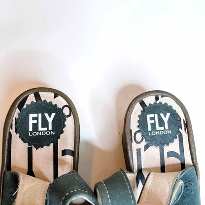 FLY London slingback leather wedge shoes - size 39