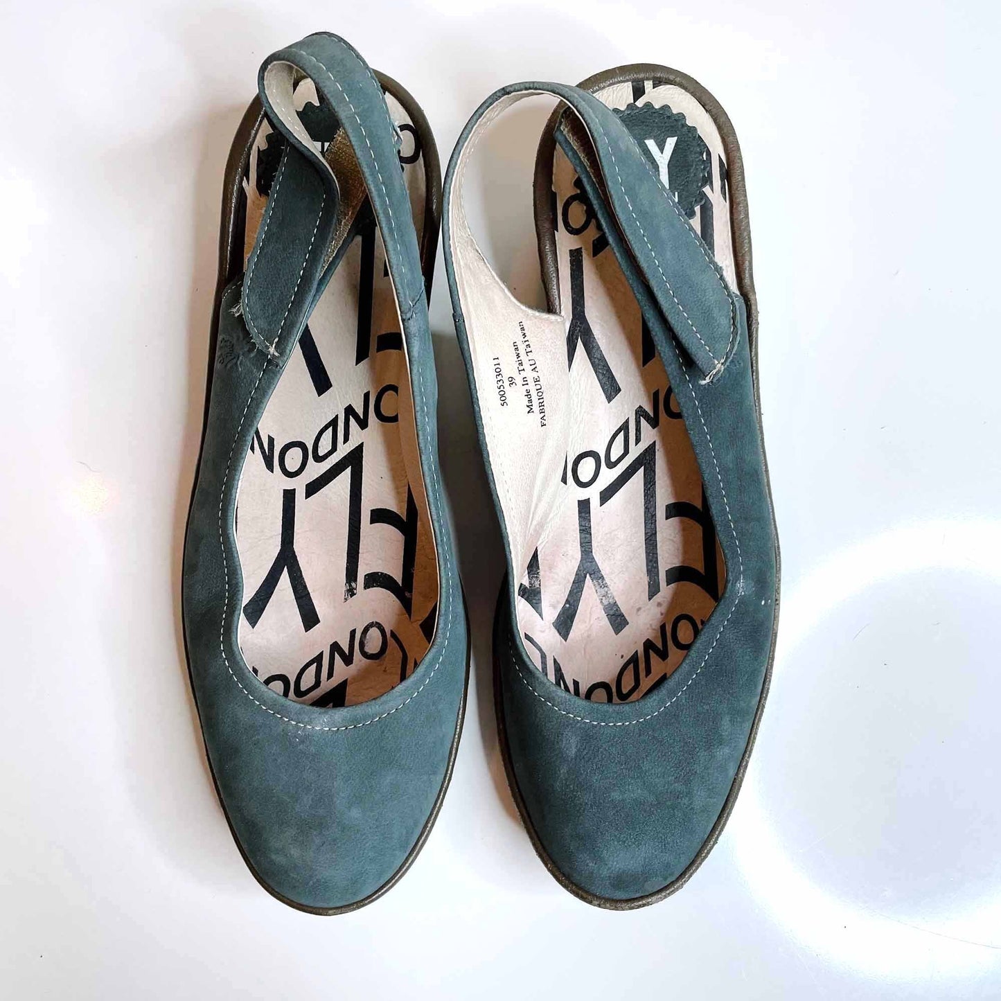 FLY London slingback leather wedge shoes - size 39