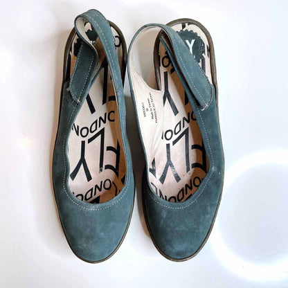 FLY London slingback leather wedge shoes - size 39