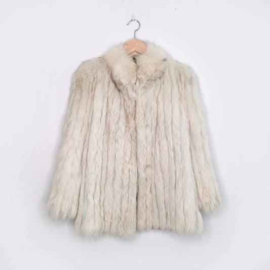 Vintage Saga Fox white fox fur jacket - size Small