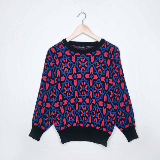 Vintage FOX acrylic snowflake sweater - size Medium