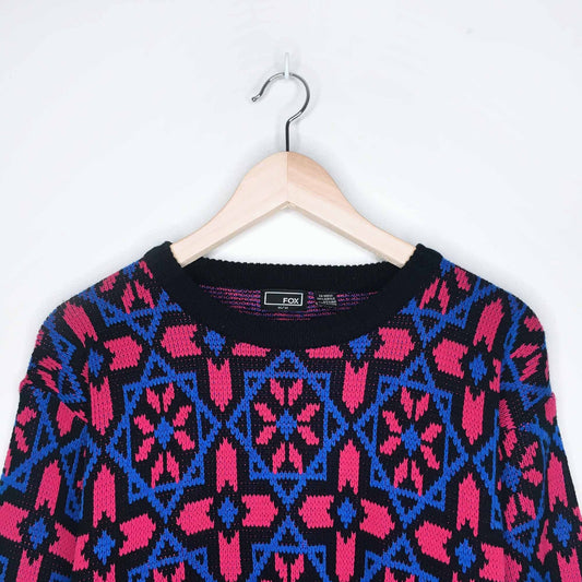 Vintage FOX acrylic snowflake sweater - size Medium